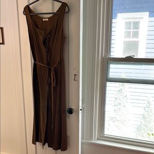 Doen Brown Maxi Sundress Scoop Neck Sleeveless
